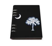 South Carolina Flag Refillable Notebook 6 Ring Binder Foldable Loose-Leaf Notebooks A5 Planner Book with 90 Sheets Paper