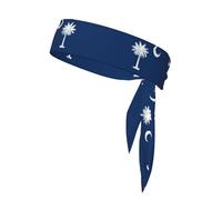 South Carolina Flag Sports Head Tie Beach Summer Tropical Adjustable Non-Slip Moisture Wicking for Running Ninja Head Band