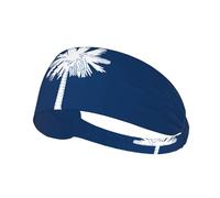 South Carolina Flag Sports Head Tie for Men and Women-Headband Karate Tie Back Sweat Wicking Workout Head Band,Perfect for Running