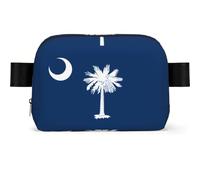 South Carolina Flag Square-Shaped Waist Bag with Durable Polyester and Adjustable Strap for Unisex Use