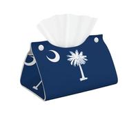 South Carolina Flag Tissue Box Cover - Stylish Square Tissue Box Holder, for Vanity Dresser Night Stand Table Countertop, Black