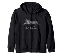 South Carolina Home White Skyline Travel Art Souvenir Zip Hoodie