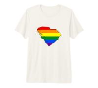 South Carolina Map USA State Rainbow Flag Pride Month Premium T-Shirt