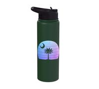 South Carolina Palmetto Moon State Flag Vintage Pride Stainless Steel Insulated Water Bottle