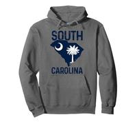 South Carolina Palmetto Moon State Map Vintage Pride Pullover Hoodie