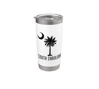 South Carolina Palmetto Tree Flag SC Cresent Moon Stainless Steel Insulated Tumbler