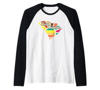 South Carolina Pride Retro Colorful State Outline Art Raglan Baseball Tee