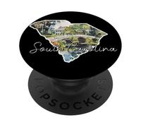 South Carolina Pride State Outline Art Watercolor Design PopSockets Adhesive PopGrip