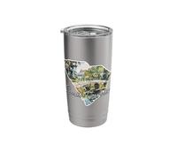 South Carolina Pride State Outline Art Watercolor Design Stainless Steel Insulated Tumbler