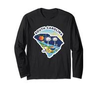 South Carolina Pride State Silhouette with Palmetto Tree Long Sleeve T-Shirt