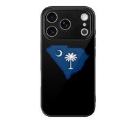 South Carolina State Flag Map Glass Case Compatible for IPhone17 Series | Shockproof Phone Cover,Glass Phone Case Compatible for iPhone 17/Air/Pro/Pro Max
