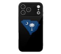 South Carolina State Flag Map Glass Case Compatible for IPhone17 Series | Shockproof Phone Cover,Glass Phone Case Compatible for iPhone 17/Air/Pro/Pro Max