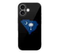 South Carolina State Flag Map Glass Case Compatible for IPhone17 Series | Shockproof Phone Cover,Glass Phone Case Compatible for iPhone 17/Air/Pro/Pro Max