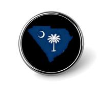 South Carolina State Flag Map Round Badge Identity Pin Button Badge | Metal Badges,Decorate Brooch,Portable Button Pin,for Backpack Jackets Hat