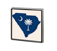 South Carolina State Flag Map Square Brooch Badge Identity Metal Badge | Pin Button Badges,Decorate Brooch,for Backpack Jackets Hat