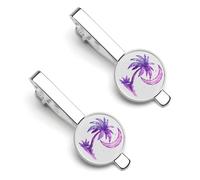 South Carolina State Flag Tree And Moon 2 Pcs Tie Clips for Men Tie Bar Tie Pins for Regular Ties Wedding Business