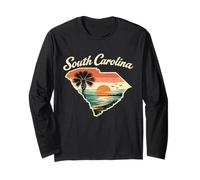 South Carolina State Palmetto Sunset Ocean Coast Long Sleeve T-Shirt