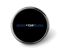 South Carolina Text Art Novelty Brooches & Pins Round Personalised Metal Lapel Badge With Butterfly Clutch Clasp