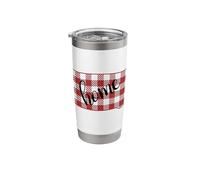 South Dakota Checkered Silhouette Home Design Stainless Steel Insulated Tumbler