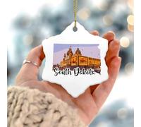 South Dakota Christmas Ornaments States Flags Keepsake Gift Xmas Party Decorations Funny Ceramic Porcelain Souvenir Gift for Him Her