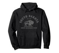 South Dakota Est. 1889 Mount Rushmore State Bison Vintage Pullover Hoodie