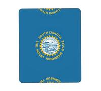 South Dakota Flag Anti-Fray Stitched Edges, Premium-Textured Surface, Non-Slip Rubber Base, Gaming Mouse Mat