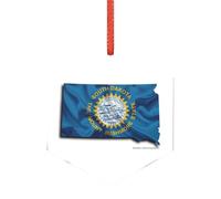 South Dakota Flag Map Christmas Married Ornament, Modern Acrylic Alternative to Versatile Christmas Ornaments