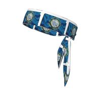 South Dakota Flag Map Print Head Tie Headbands, Ninja Karate Tie, Athletic Sweatbands,Sweat Wicking Workout Head Band