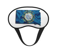 South Dakota Flag Map Print Sleep Mask Soft Cover Eye No Pressure for Sleeping, Eye Masks for Side Sleepers