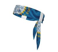 South Dakota Flag Map Print Sport Head Ties Headbands Bandanas Workout Hair Band Athletic Sweatbands for Running Tennis