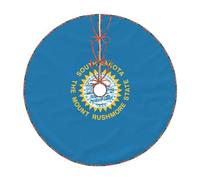 South Dakota Flag Print Christmas Tree Skirt Home And Office Xmas Mat Holiday Celebrations New Year Decor