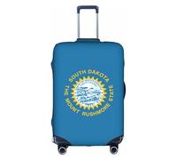 South Dakota Flag Print Luggage Cover Elastic Suitcase Cover Protector Fits 18-32 Inch Suitcase Travel Accessories, White, S