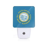 South Dakota Flag Print Plug-in Night Light for Bedroom Hallway Bathroom Mounted Lighting Dorm Home Decor