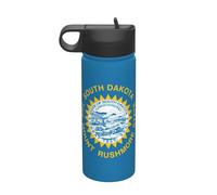 South Dakota Flag Printing The Print 18 Oz Stainless Steel Sports Insulated Kettle with Lid for Adult Men Women