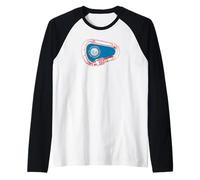 South Dakota Flag Rock Climbing Carabiner Raglan Baseball Tee