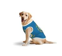 South Dakota Flag Soft Cotton T-Shirt Vest For Large Dogs, Print Pet Clothes Breathable Pet Pullover Tee Sleeveless Sweatshirt (3xl-5xl)