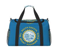 South Dakota Flag Travel Bag, Weekender Bags For Women Men For Outdoor Adventures, Ideal For Camping And Hiking, Black, One Size