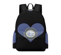 South Dakota Heart Flag Casual Travel Daypack with Side Pocket Lightweight Laptop Backpack 16.5 Inch Business Work Bag