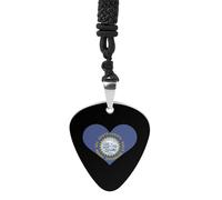 South Dakota Heart Flag Guitar Pick Necklace Metal Pendant Necklaces Jewelry Rock Accessories Gifts for Women Men