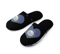South Dakota Heart Flag Men's Cozy House Slippers Winter Warm Shoes with Anti-Slip Sole for Travel Indoor Outdoor