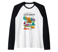 South Dakota Icons Mount Rushmore Adventure Raglan Baseball Tee