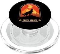 South Dakota Live Love Explore Wolf Design PopSockets PopGrip for MagSafe