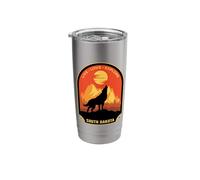 South Dakota Live Love Explore Wolf Design Stainless Steel Insulated Tumbler