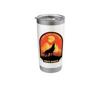South Dakota Live Love Explore Wolf Design Stainless Steel Insulated Tumbler