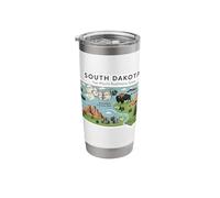 South Dakota Map Mount Rushmore State Adventure Art Stainless Steel Insulated Tumbler