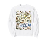 South Dakota, Maps, Icons, USA Sweatshirt