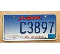 South Dakota Organizational Optional Graphic Auto License Plate C 3897" Sd 6x12 inches License Plate Sign
