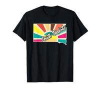 South Dakota Pride Retro State Design Map Art Vibes T-Shirt