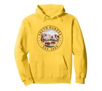 South Dakota Retro State 1889 Shirt Mount Rushmore Bison Sce Pullover Hoodie