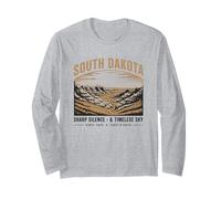 South Dakota Sharp Silence & Timeless Sky Vintage Landscape Long Sleeve T-Shirt